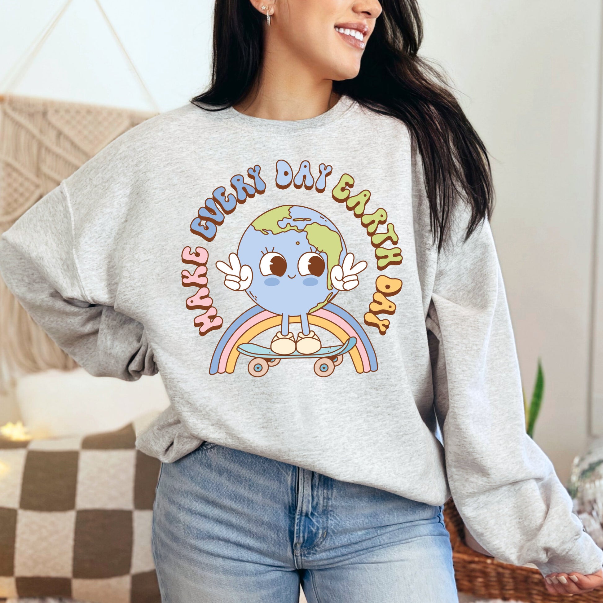 Earth Day Sweatshirt - Make Everyday Earth Day - Environmental Clothing - Save The Planet - Earth Lover Gildan Crewneck Sweatshirt