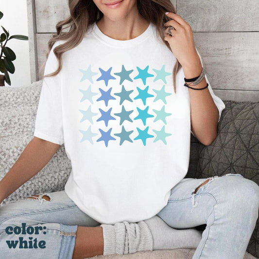 Starfish Beach Tee - Summer Vacation Tshirt - Ocean Aesthetic Tee - Starfish Graphic Beach Shirt - Comfort Colors Women's Unisex Tee